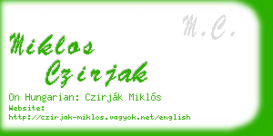 miklos czirjak business card